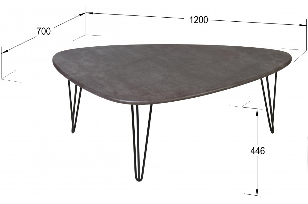 Журнальный стол Престон серый бетон