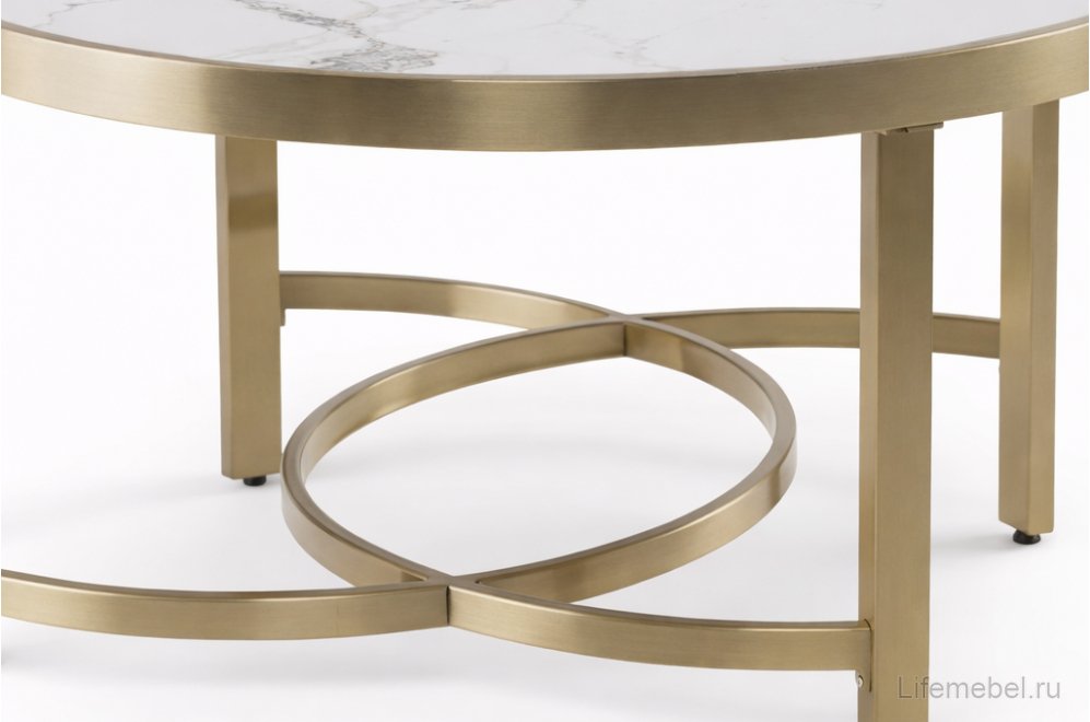 Журнальный столик Маретта 80x80 белый / золотой