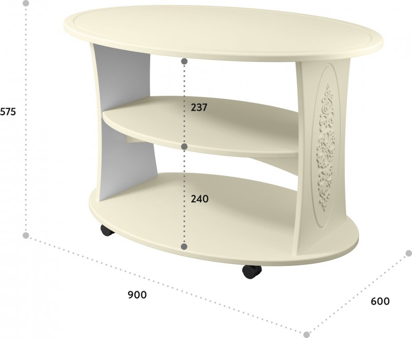Журнальный столик Ассоль плюс АС-17 ваниль
