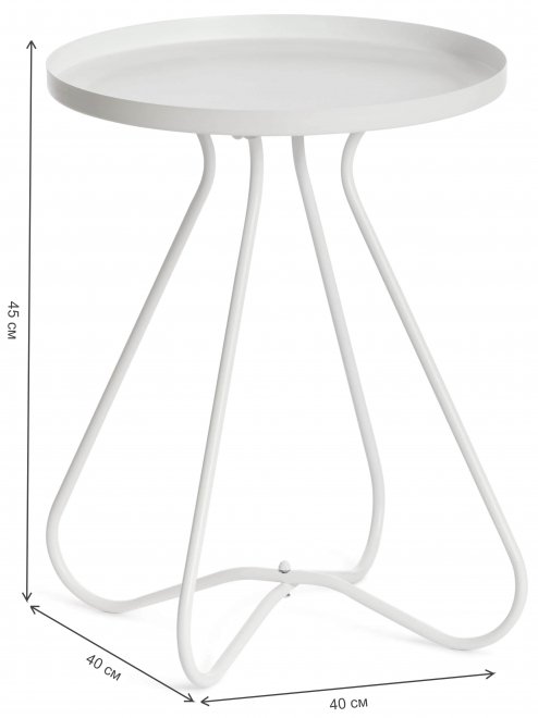 Журнальный столик Gland 1/Глэнд 40x40x45 металл белый