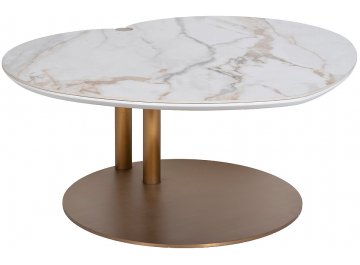 Журнальный столик Коре 82 белый / бронза
