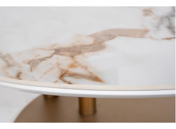 Журнальный столик Коре 82 белый / бронза