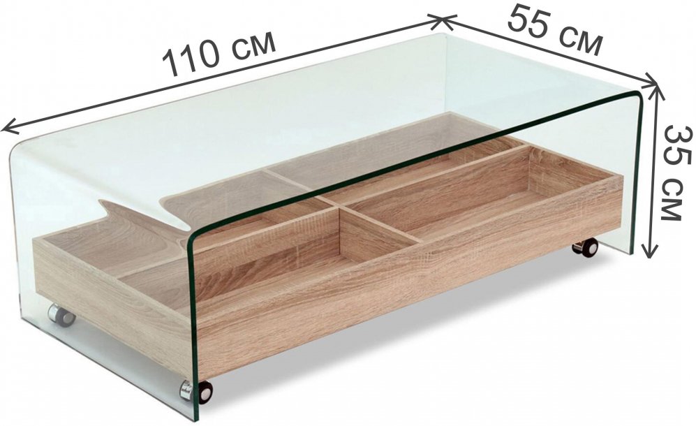 Журнальный столик F-GW606 прозрачный