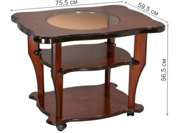 Журнальный столик Луи прямоугольный со стеклом