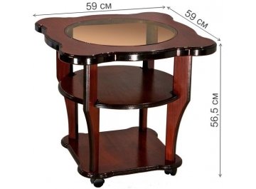 Журнальный столик Луи со стеклом орех тёмный