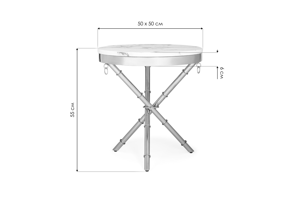 Журнальный столик Monika 50х55 marble / gold