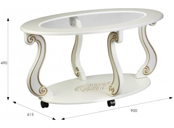 Кофейный столик Овация С слоновая кость / золото