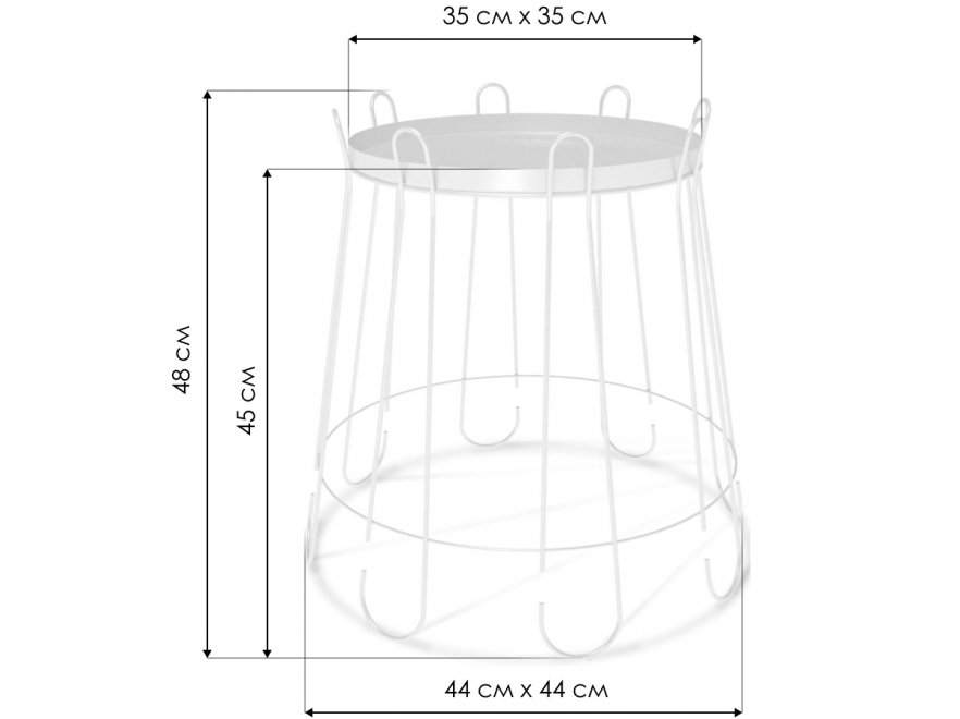 Журнальный столик SHT-CT6 белый муар