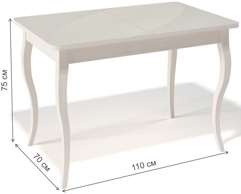 Деревянный стол 1100C крем / крем глянец