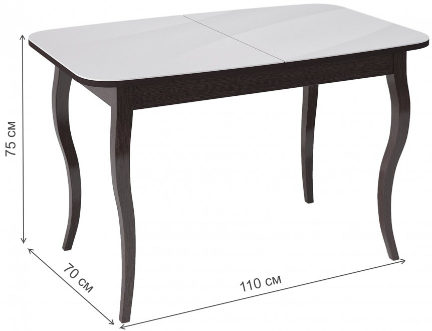 Деревянный стол 1100C венге / белый глянец