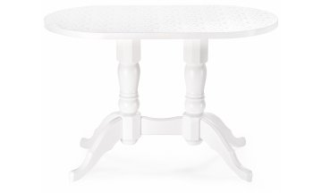 Деревянный стол Адней белый / рисунок