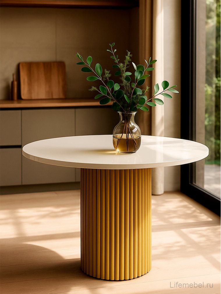 Деревянный стол Барел 89 белый / золото