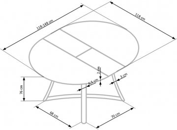 Обеденный стол Moretti дуб натуральный / черный