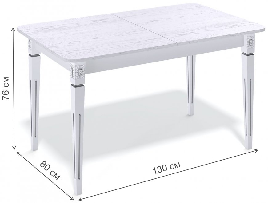 Деревянный стол CA1300 белый / дуб белый