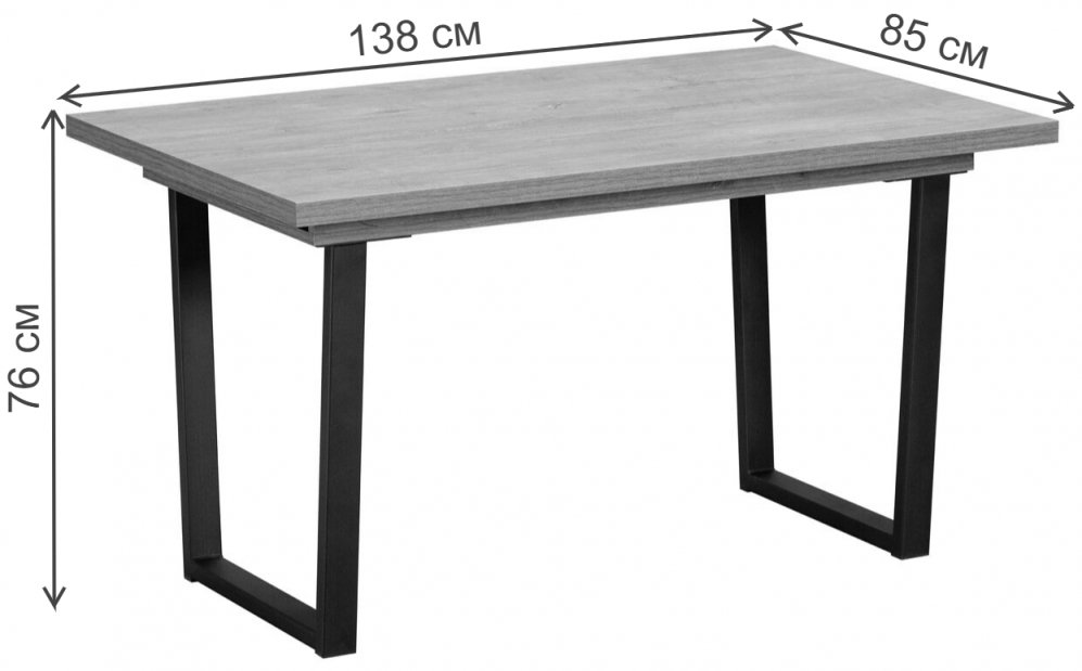 Деревянный стол Джесси бетон портленд / черный