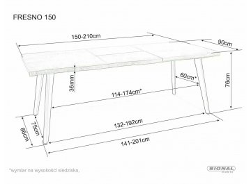 Деревянный стол Fresno 150/210x90