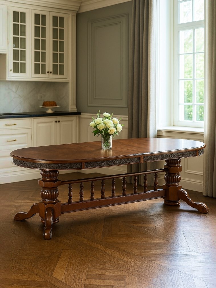 Деревянный стол Кассиль орех / коричневая патина