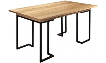 Деревянный стол Loft 1200 дуб натуральный / черный муар