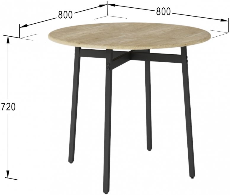 Деревянный стол Медисон дуб сонома / черный