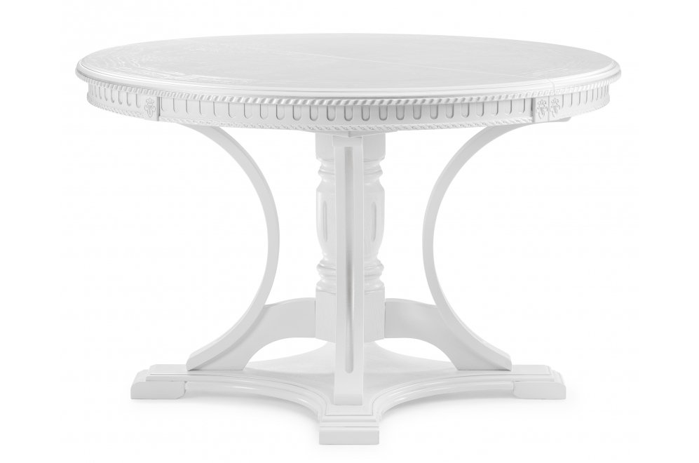 Деревянный стол Нозеан круглый белый / серебро