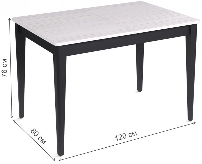 Деревянный стол Q1200 венге / ясень белый