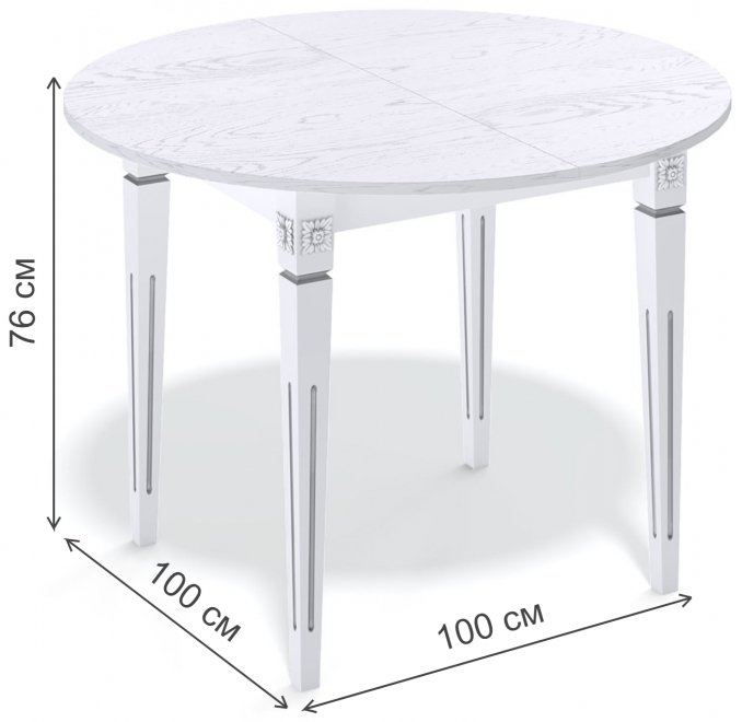 Деревянный стол СА1000 белый / дуб белый