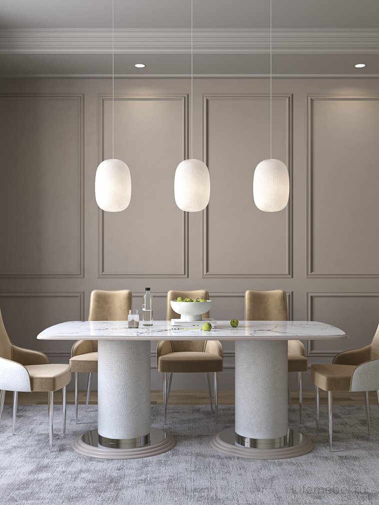 Деревянный стол Савелья кашемир / серебро