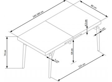 Обеденный стол Cambell дуб натуральный / черный