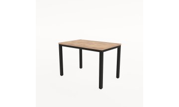 Стол деревянный обеденный LANCH teakwood/черный