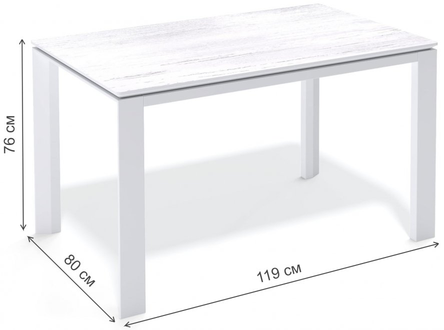 Обеденный стол LE1200 белый / сосна белая