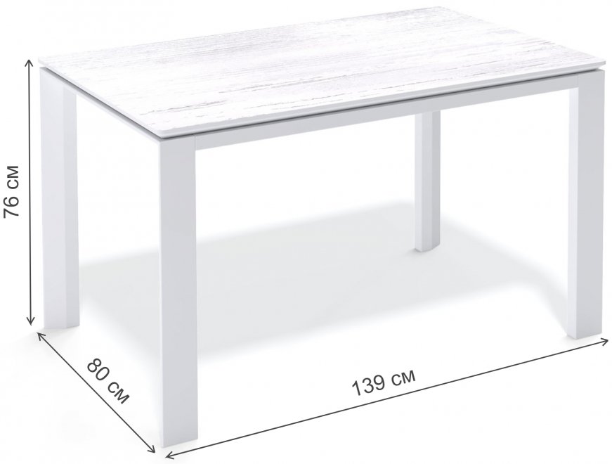 Обеденный стол LE1400 белый / сосна белая