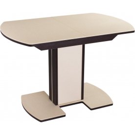 Стол Альфа ПО-1 КМ венге / камень 06 / ножка 05-1 венге / крем