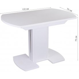 Стол Альфа ПО КМ белый / камень 04 / ножка 05 белая / камень