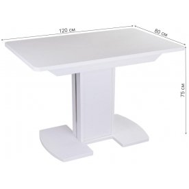 Стол Альфа ПР-1 КМ белый / камень 04 / ножка 05-1 белая / камень