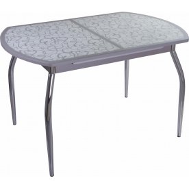 Стол Чинзано ПО-1 ст-2 серый / белый с серым узором / ножка 01