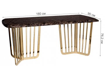 Обеденный стол Dark Emperador 180х90х762