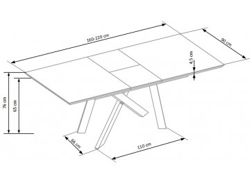 Стол складной Ксао 2 160-200/90/76 дуб натуральный / черный