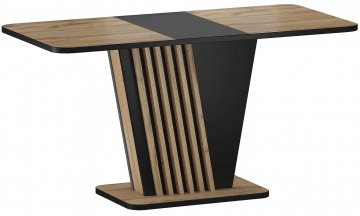 Стол деревянный обеденный Nevio 125-170/75/76 дуб артизан / черный