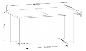 Деревянный стол Elefante prostokat 160-240/100