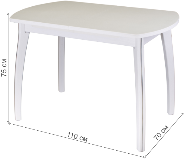 Стол Румба ПО КМ белый / камень 04 / ножка 07 винилпленка белая