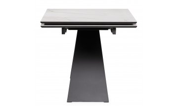 Керамический стол Ноттингем 160(220)х90х79 белый мрамор / черный