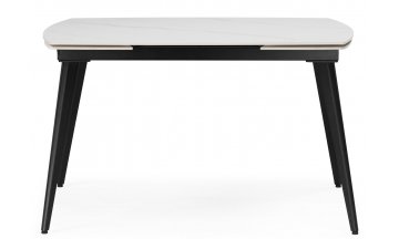 Керамический стол Aveiro 120(180)x80 белый мрамор / черный