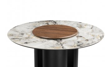 Керамический стол Иган 137 орех кантри / arctic ocean / черный