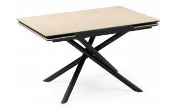 Керамический стол Мэриан 120(180)х80 snow alpin white / черный