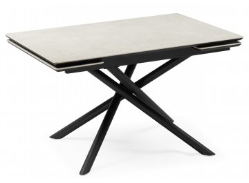 Керамический стол Мэриан 140 (200) х 80 snow alpin white / черный