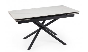 Керамический стол Мэриан 140 (200) х 80 snow alpin white / черный