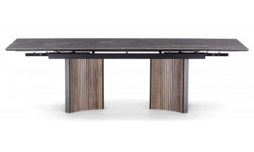 Керамический стол Саливан 180x90 nero marquina / дуб бомонд лофт