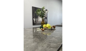 Керамический стол DF1250 черный/керамика серая глянец