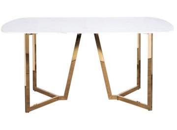 Обеденный стол 160х90х75 белый / золото