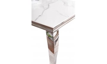 Керамический стол Ваниа 150 белый calacatta / хром